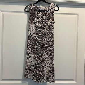 NWOT Animal Print Calvin Klein Fitted Mini Dress Size 4